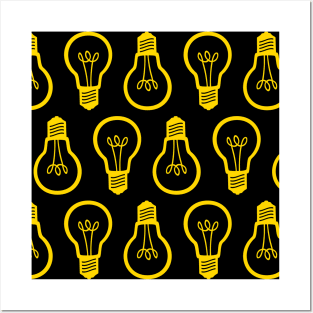 Lightbulb Yellow Pattern Posters and Art